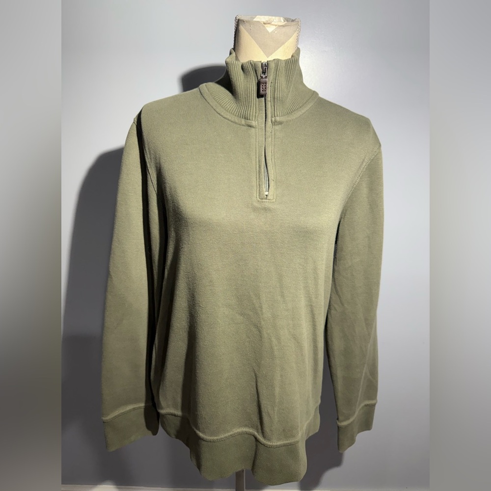 Eddie Bauer Men's Sage Green Zip-Up Sweater